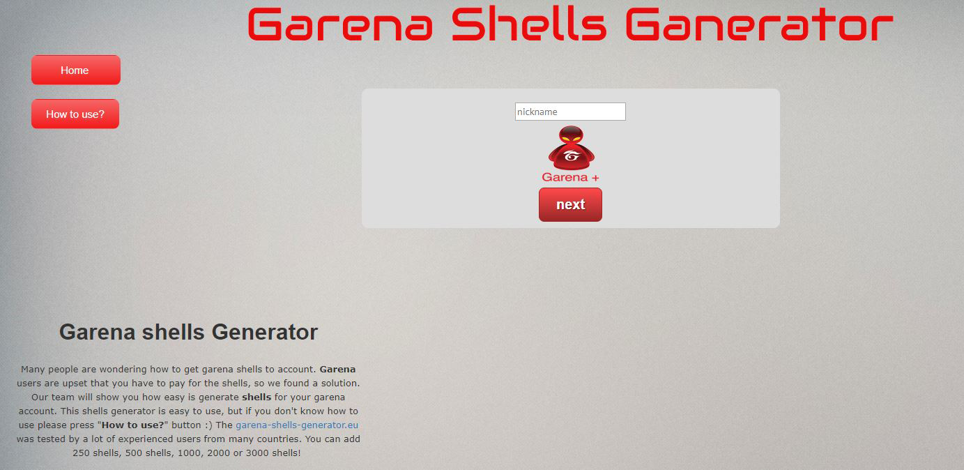Garena Shells Generator